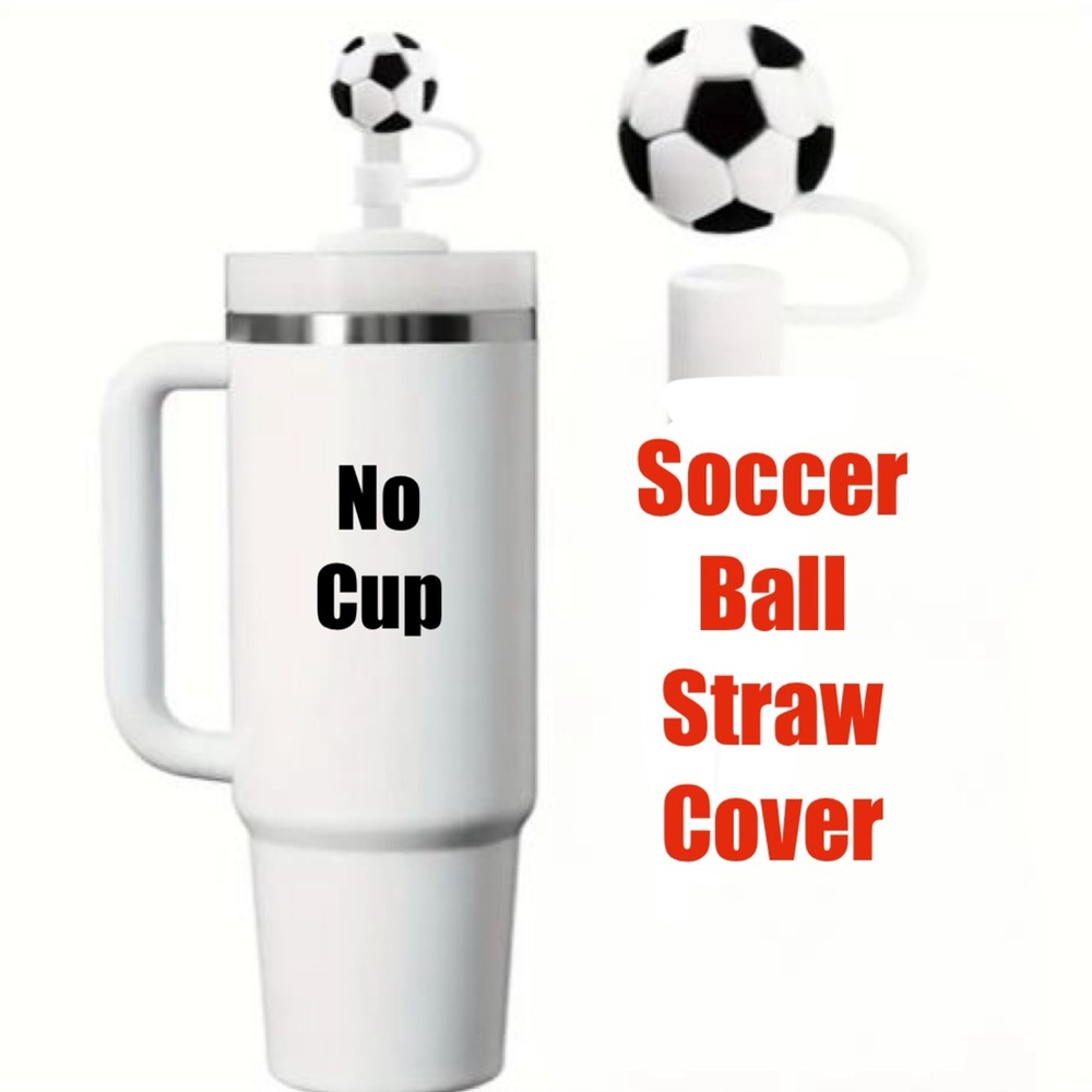 Soccer Straw Topper/Cap, Decorative Straw Topper, 1 pc, Dust/Bug/Germ Pr…